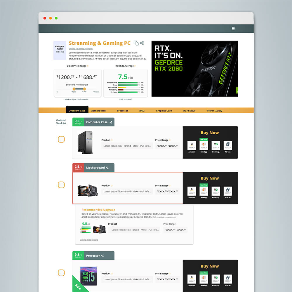 EzBuild - Results Page